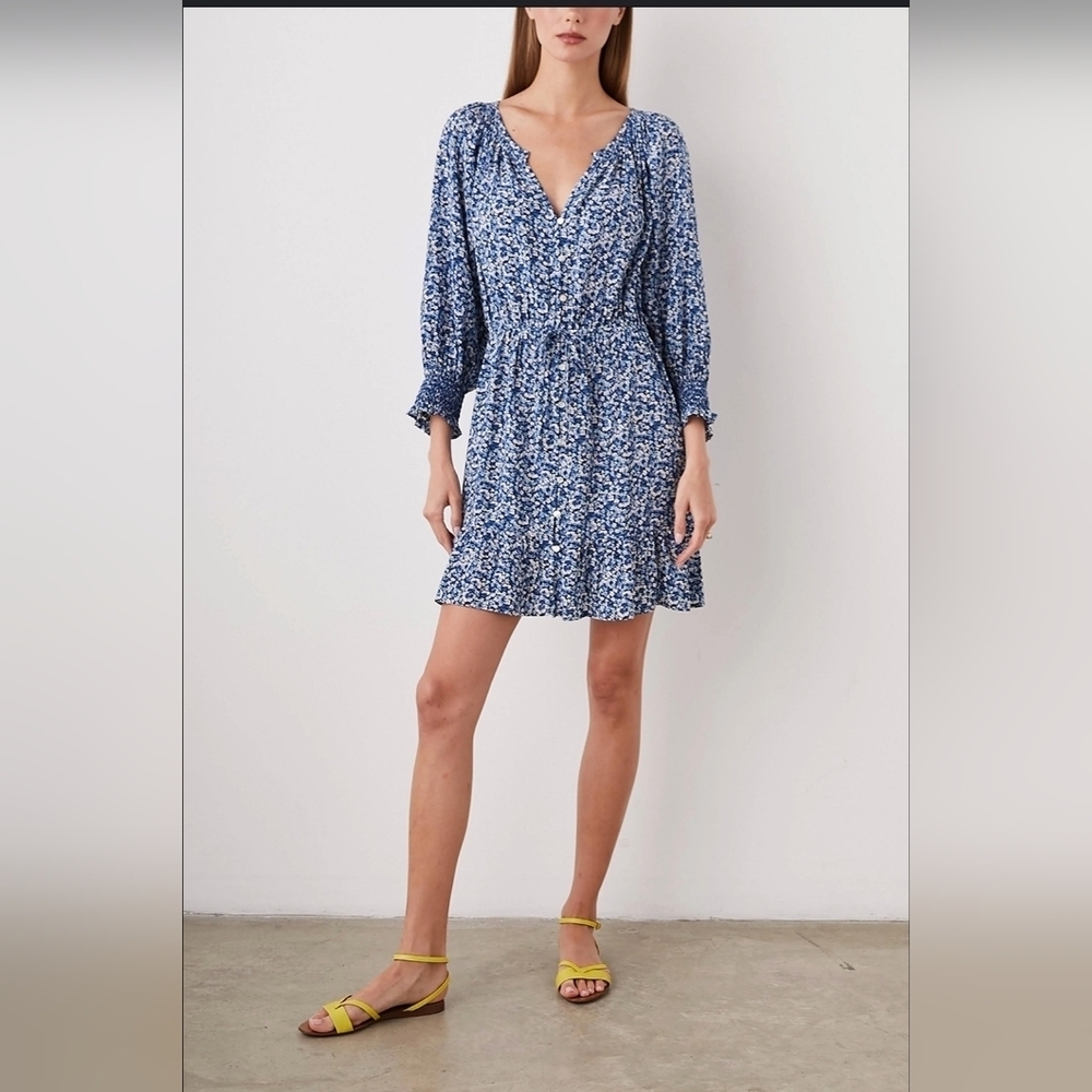 Rails Blue and White Long Sleeve Dress Size XS